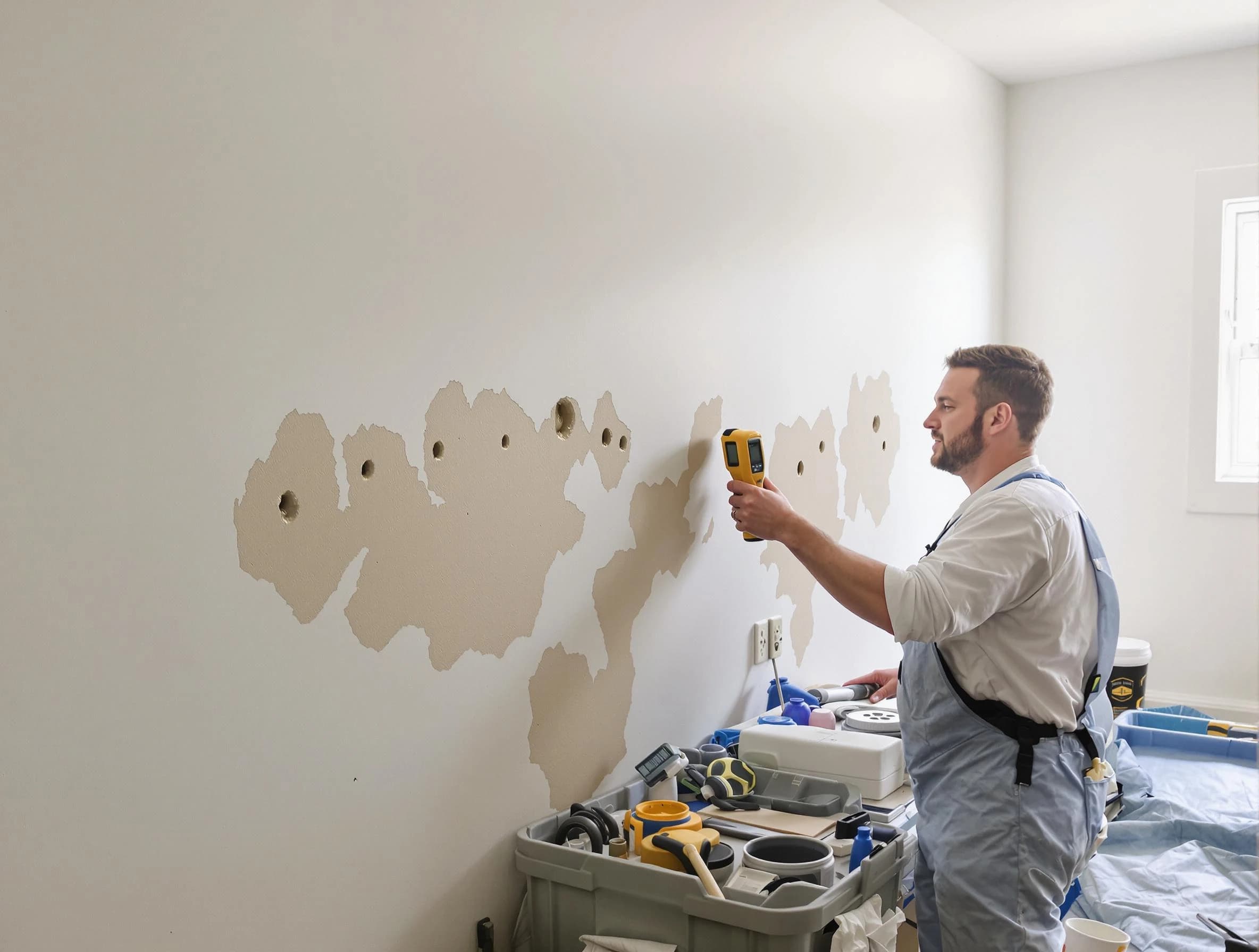 Lakewood House Painters repairing damaged drywall in Lakewood