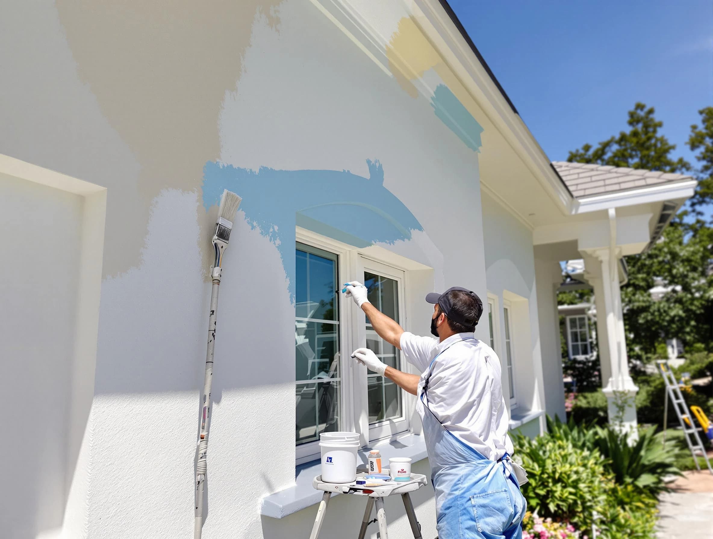 Lakewood House Painters professional painting the exterior of a house in Lakewood, OH