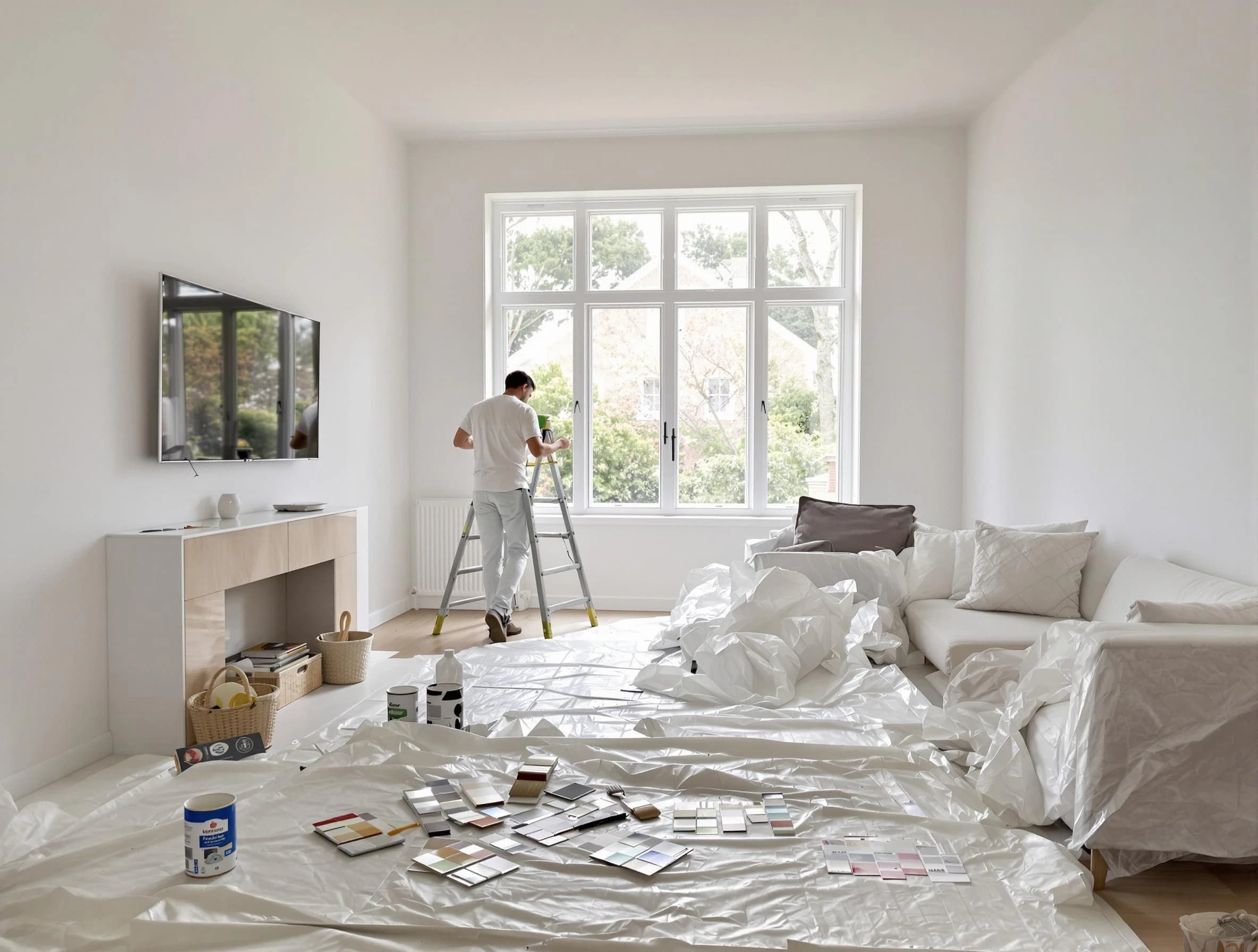 Lakewood House Painters professional applying interior paint in Lakewood, OH